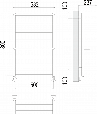 Анкона П8 500х800 Полотенцесушитель  TERMINUS Красноярск - фото 3