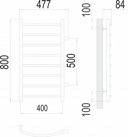 Классик П8 400х800 бп500 Полотенцесушитель  TERMINUS Красноярск - фото 3