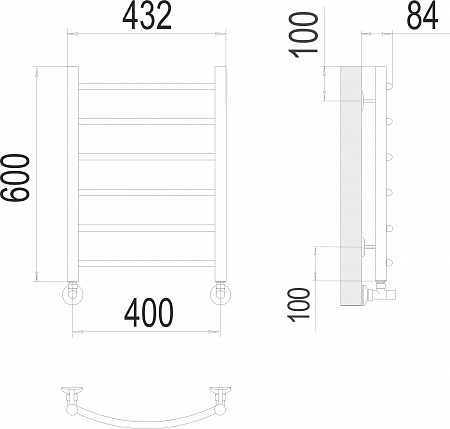 Классик П6 400х600 Полотенцесушитель  TERMINUS Красноярск - фото 3