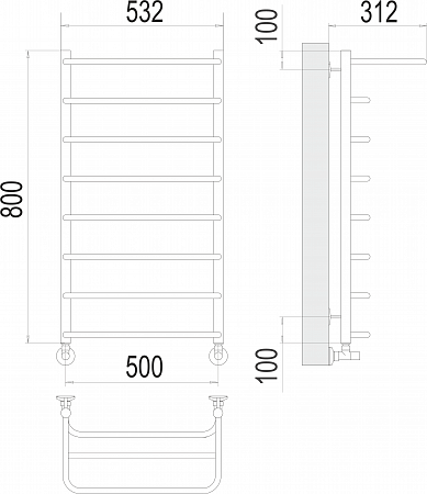 Полка П8 500х800  Полотенцесушитель  TERMINUS Красноярск - фото 3