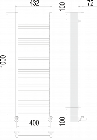 Аврора П20 400х1000 Полотенцесушитель  TERMINUS Красноярск - фото 3