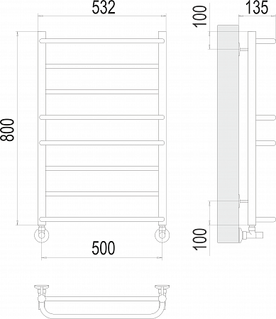 Евромикс П8 500х800 Полотенцесушитель  TERMINUS Красноярск - фото 3