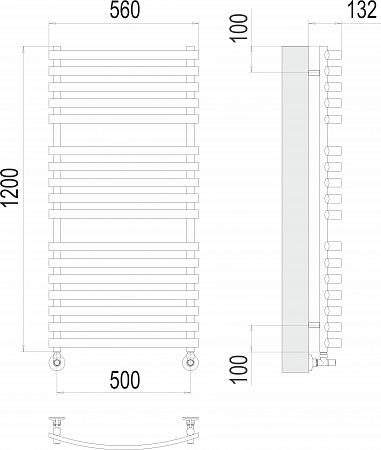 Капри П17 500х1200 Полотенцесушитель  TERMINUS Красноярск - фото 3