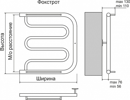 Фокстрот AISI 32х2 500х400 Полотенцесушитель  TERMINUS Красноярск - фото 4