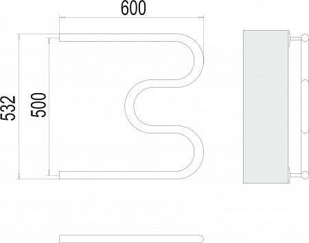 М-обр AISI 32х2 500х600 Полотенцесушитель  TERMINUS Красноярск - фото 3