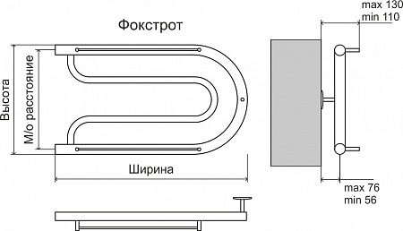 Фокстрот AISI 32х2 320х700 Полотенцесушитель  TERMINUS Красноярск - фото 3