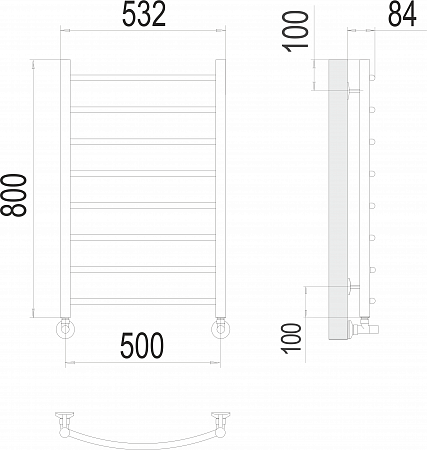 Классик П8 500х800 Полотенцесушитель  TERMINUS Красноярск - фото 3