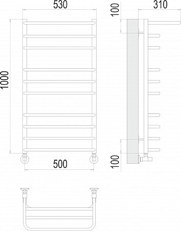 Арктур П10 500х1000 Полотенцесушитель  TERMINUS Красноярск - фото 3