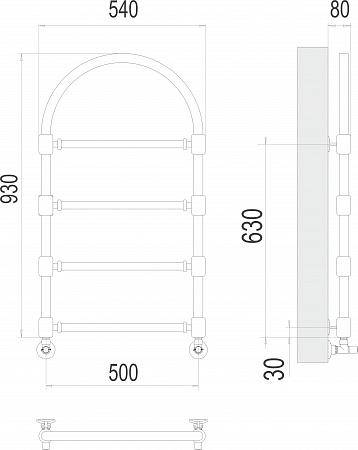 Версаль П4 500*930  Полотенцесушитель  TERMINUS Красноярск - фото 3