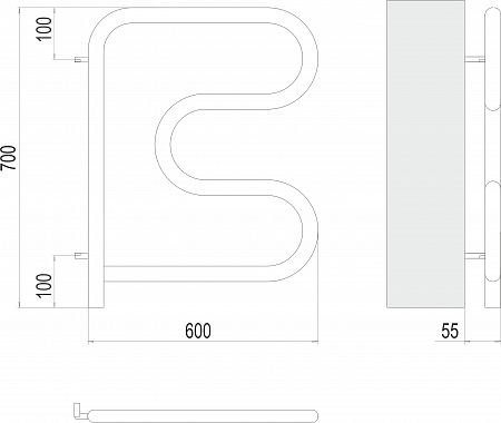 Электро 25 F-обр 600х600 поворотный Полотенцесушитель TERMINUS Красноярск - фото 3