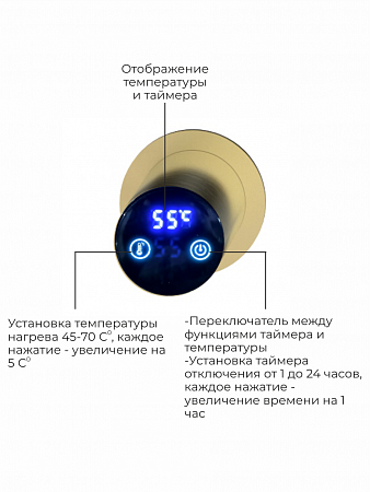 Аккорд П5 500х800 электро Полотенцесушитель TERMINUS Брашированное золото Красноярск - фото 4