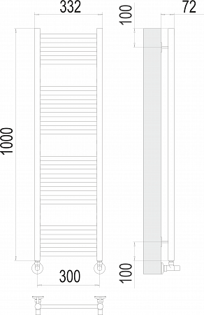 Аврора П20 300х1000 Полотенцесушитель  TERMINUS Красноярск - фото 3