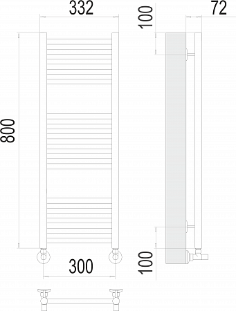 Аврора П16 300х800 Полотенцесушитель  TERMINUS Красноярск - фото 3