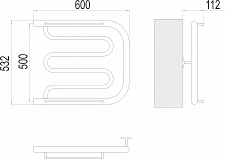 Фокстрот БШ 500х600 Полотенцесушитель   TERMINUS Красноярск - фото 3