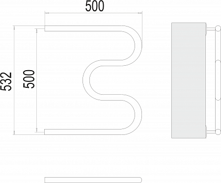 М-обр AISI 32х2 500х500 Полотенцесушитель  TERMINUS Красноярск - фото 3