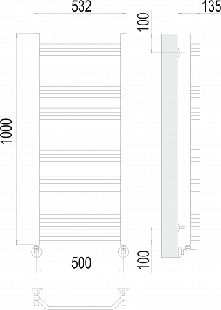 Виктория П20 500х1000 Полотенцесушитель  TERMINUS Красноярск - фото 3