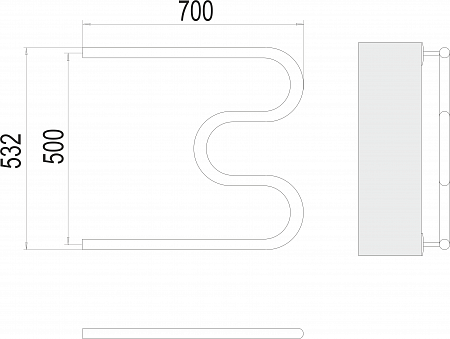 М-обр AISI 32х2 500х700 Полотенцесушитель  TERMINUS Красноярск - фото 3