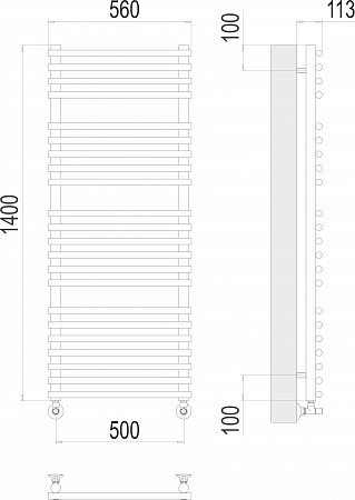 Кремона П22 500х1400 Полотенцесушитель  TERMINUS Красноярск - фото 3