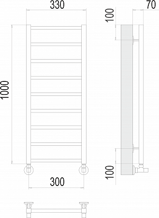 Контур П9 300х1000 Полотенцесушитель  TERMINUS Красноярск - фото 3