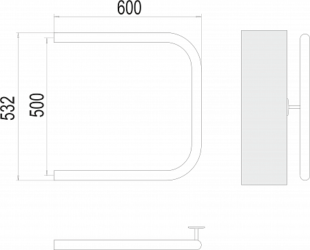 П-обр AISI 32х2 500х600 Полотенцесушитель  TERMINUS Красноярск - фото 3