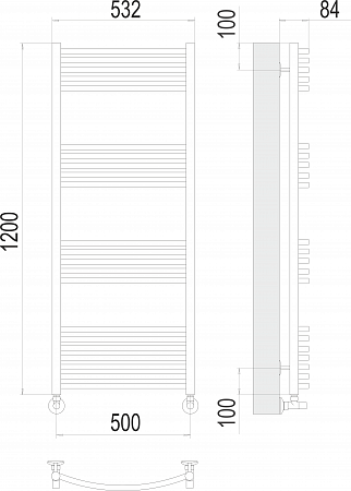 Классик П22 500х1200 Полотенцесушитель  TERMINUS Красноярск - фото 3