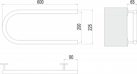 Электро 25 П-обр 600х200 Полотенцесушитель  TERMINUS Красноярск - фото 3