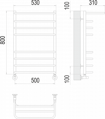 Арктур П8 500х800 Полотенцесушитель  TERMINUS Красноярск - фото 3