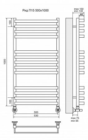 Рид П13 500х1000 Полотенцесушитель  TERMINUS Красноярск - фото 3