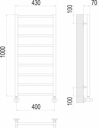 Контур П9 400х1000 Полотенцесушитель  TERMINUS Красноярск - фото 3