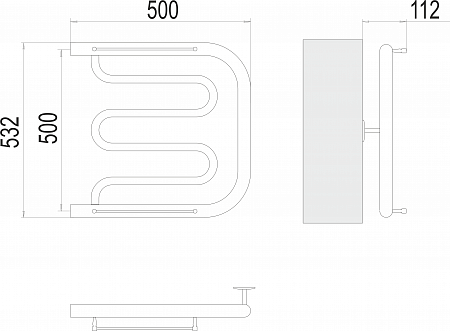 Фокстрот БШ 500х500 Полотенцесушитель  TERMINUS Красноярск - фото 3